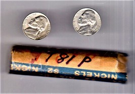 Jefferson Nickels coin 1981P - One Roll of 40 -1981P Nickels - £6.95 GBP