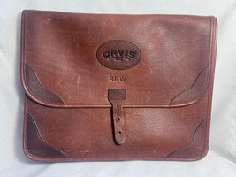 Vtg ORVIS Sports Traditions Bullhide Brown Leather Briefcase Attache Por... - £103.87 GBP