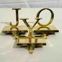 Joy Brass Gold J O Y Christmas Holiday Stocking Hangers Hooks 3 Piece - £33.26 GBP