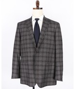 Nordstrom Signature Sport Coat 44L Reda Timeless Wool Gray Brown Plaid I... - $79.15