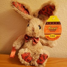 Reese&#39;s Tan 10&quot; Bunny Plush Wearing Bowtie Galerie Hershey Licenced - £5.55 GBP