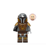 Building Custom Mandalorian Silver Brown Star Wars TV Show Minifigure  - $148.61 MXN