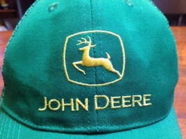 Genuine John Deere Tractor Logo Green Yellow Mesh Trucker Baseball Hat Cap - £11.84 GBP