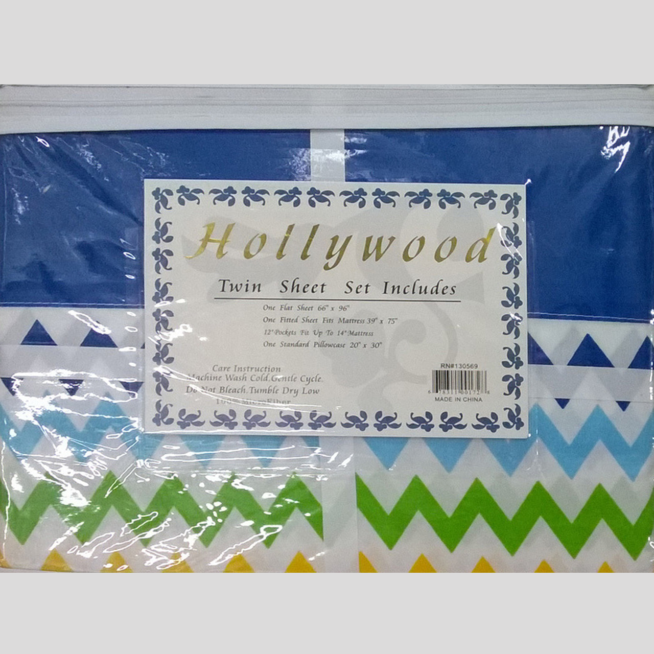 Hollywood Microfiber Wrinkle Free Zig-Zag Pattern Twin Sheet Set - $8.90