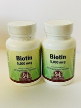 2 X S&L Natural Foods, Biotin, 60 Veg Caps 5,000 mcg Exp 4/24 - $13.76