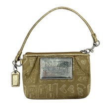 Coach wristlet Gold silver poppy metallic clutch purse wallet - $17.82