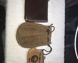 Lot Of 3 Vintage 1960sLeather Pouches Genuine BeedsDeerskin Made In USA  - £11.80 GBP