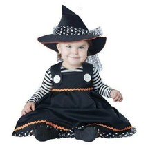 Girls Witch Halloween Costume Crafty Toddler Black White Dress &amp; Hat- 12/18 mths - $19.80