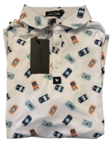 Bad Birdie Core Short Sleeve White Golf Polo “Crushable” Beer Can Men's ... - $29.99