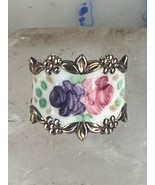 Guilloche ring rose cigar band size 6.75 sterling silver women girls - $1,400.52 MXN