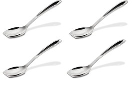 All-Clad Cook &amp; Serve Stainless Steel Solid Spoon, 10 inch, Silver 4 Pack - £55.87 GBP