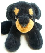 Aurora SOFT BLACK &amp; TAN ROTTWEILER DOG 8&quot; Plush Stuffed Animal Toy - $20.84 CAD