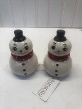 Christmas SNOWMAN Salt &amp; Pepper Shaker Set Johanna Parker Nostalgic - £15.00 GBP