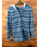 LL BEAN Womens Small Full Zip Fleece Sweater w/ Sherpa-Lined Hood Fair I... - $36.10