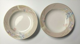 Vintage Lot of 2 Mikasa Fine China Charisma Beige Round Floral Soup Cereal Bowl - £11.83 GBP