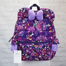 NWT VERA BRADLEY Disney Parks Mickey &amp; Minnie Sweet Floral Medium Bow Backpack - £71.95 GBP