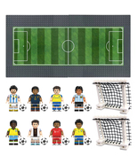 8/12pcs Football Super Star Minifigures with Court, Soccer Stars Mini Bl... - £26.49 GBP