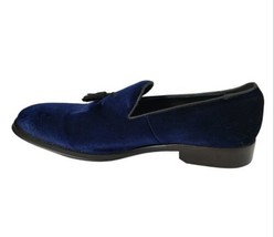 Steve Madden Men&#39;s Velvet Shoes size 8 blue Slip On Lifted Leather Fabric Lining - £43.14 GBP