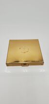 Vintage Volupte USA Ridged Make Up Compact Gold Tone 3” Push Button w/ Puff - $13.24