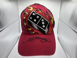 Don Ed Hardy Genuine Hat Cap SnapBack Red Mesh Flaming Dice Mens - $47.69 CAD