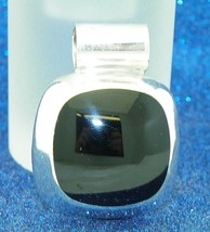 SQUARE ONYX SOLITAIRE PENDANT REAL SOLID .925 STERLING SILVER 33.8 g - £132.86 GBP