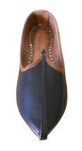 Men Shoes Indian Handmade Mojari Genuine Leather Black Espadrilles Jutties US 9 - £42.99 GBP