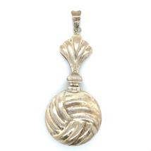 Vintage Sterling Signed 925 Detailed Puffy Round Perfume Potion Bottle Pendant - £58.38 GBP