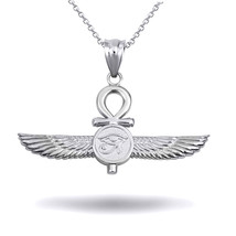 Egyptian Ankh Cross Eye Of Horus Winged Goddess Isis Protection Pendant Necklace - $23.80+