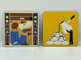 NESPRESSO Set of 2 Coffee Themed Limited Edition Coasters - Free Shipping - £8.44 GBP