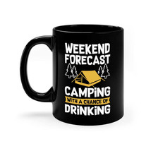 Weekend Forecast Camping 11oz Black Mug - £12.87 GBP