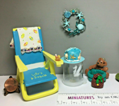 Miniature Beach SeaSide Chair, Cake, Wreath, Bear - Dollhouse 1:12 1K - £14.20 GBP