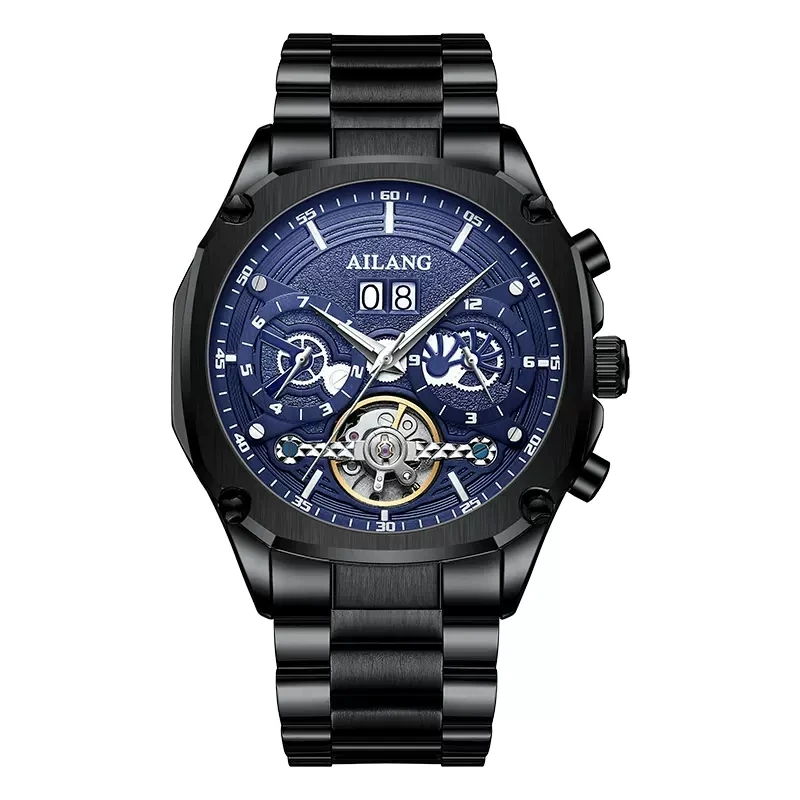  Skeleton Tourbillon Sport  Automatic Mechanical Watch Men  Male Clock Stainls S - £60.32 GBP