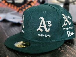 New Era 5950 Oakland Athletics Logo Progression Green Fitted Hat Men Size - $33.60