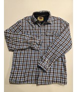 BOSTON TRADERS-Blue-Brown-Men&#39;s Plaid-Checker Lined Flannel-Luxury VTG S... - £22.58 GBP