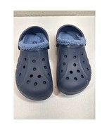 Crocs Navy Blue Slingback Faux Fur Lined Clogs Shoes Mens 5 Womens 7 - $465.54 MXN