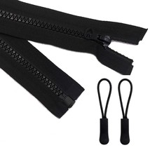 2Pcs 26Inch Separating Bottom Zipper #5 Black Plastic Jacket Zippers Wit... - $18.99