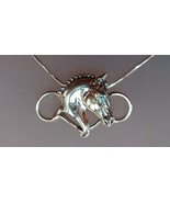 Horse Head and Snaffle Bit Necklace pendant and chain Sterling Silver Fo... - £106.00 GBP