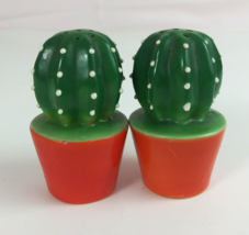 Vintage Cactus Plants In Orange Pots 2.5" Salt &amp; Pepper Shakers Japan - $7.75