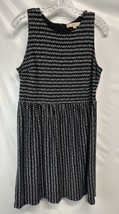 Ann Taylor Loft A Line Career Casual ALine Dress Black White Sleeveless ... - $15.19