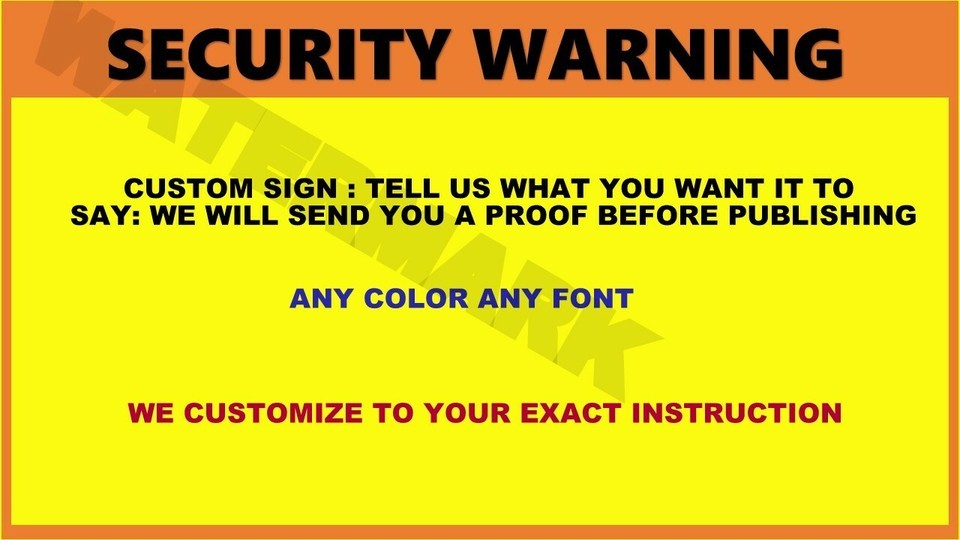 CUSTOM REG SECURITY SAFETY SIGN AUTHORIZED WORK HOME BUSINESS PHOTO ALL ... - $4.95+