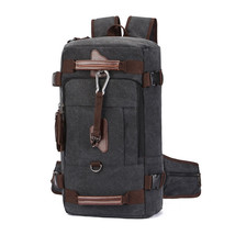 Scione High Quality Canvas Casual Travel BackpaLarge Practical Solid Duffle Lugg - £80.13 GBP