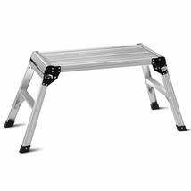 5Hd En131 Aluminum Foldable Work Bench Ladder Stool Drywall Step Up - £81.72 GBP