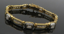 ROSS SIMON 925 Silver - Cubic Zirconia Shiny Gold Plated Chain Bracelet - BT5704 - £77.26 GBP