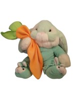 Commonwealth 11&quot; Pastel Green Stuffed Easter Bunny Plush Carrot Blanket ... - £25.69 GBP