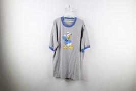 Vintage Disney Mens Size XL Faded Donald Duck Short Sleeve Ringer T-Shirt Gray - £27.59 GBP