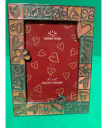 NWOT Sunflower Designs 4&quot; x 6&quot; Metal Photo Frame - Love, Hearts &amp; Flower... - £8.61 GBP