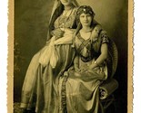 Photograph of 2 Young Women in Exotic Clothing &amp; Ring Bracelet Headress ... - £19.61 GBP