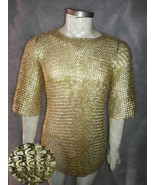 Halloween Gift Brass Chainmail Shirt 9 mm Flat riveted With washer HALLO... - £369.58 GBP