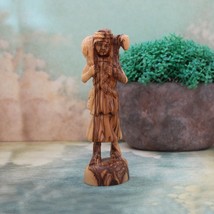 Olive Wood Sculpture of the Good Shepherd Carry a Lamb. Perfect Religious Gift,  - £111.86 GBP