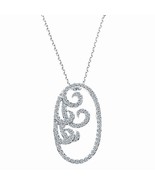Authenticity Guarantee 
0.70 CT Oval Frame Diamond Pendant with Chain 16... - £1,172.60 GBP